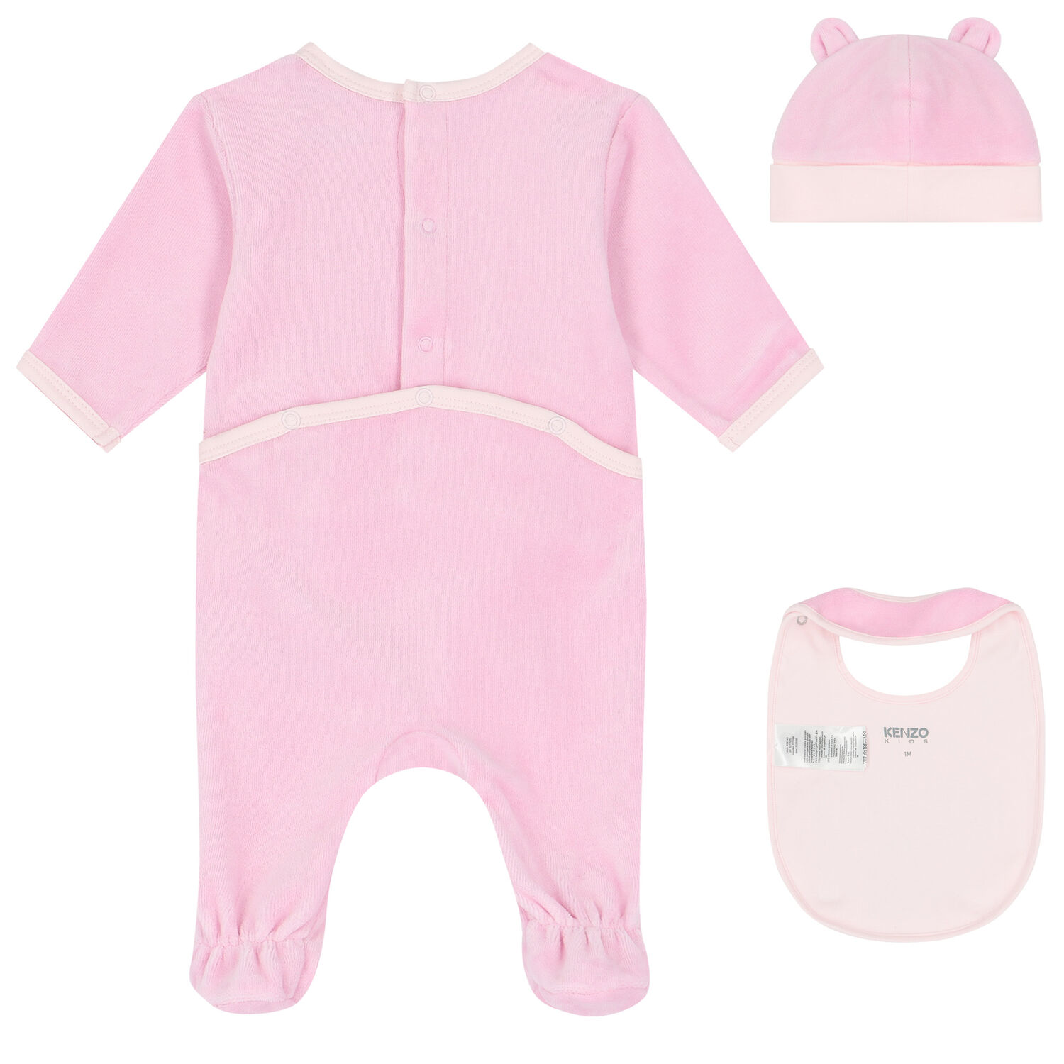 Baby Girls Pink Logo & Animals Babygrows Gift Set, 2, hi-res
